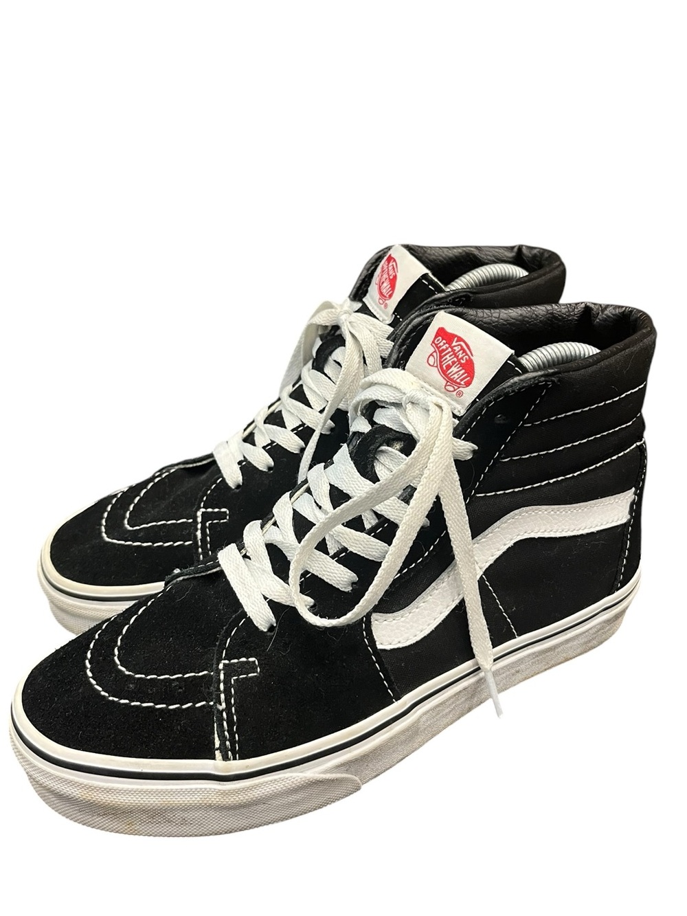 Vans | Off The Wall Hi Top Old Skool Skate Shoes Black Size Men 6 Women 7.5 - Picture 3 of 10